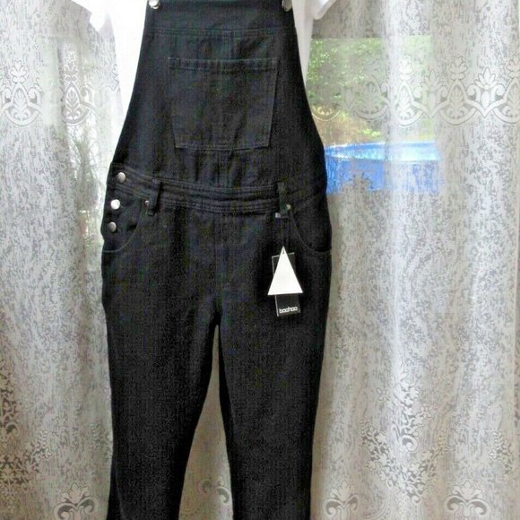 Boohoo Overalls 8 Emma Ridge Denim Slouch Black - Picture 6 of 12